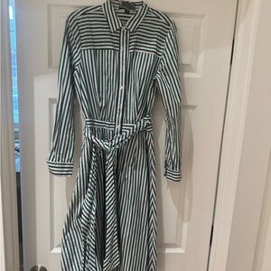 Striped Green and White Dress